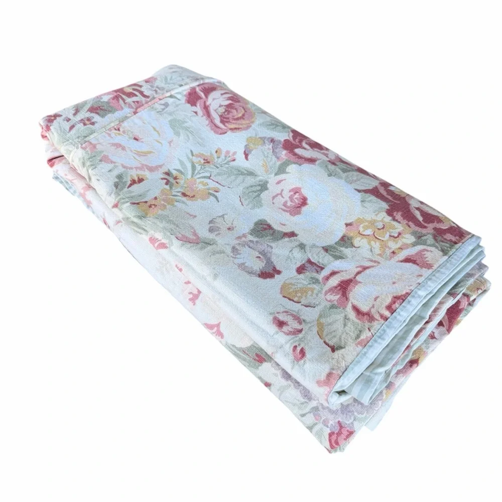 VTG Cottage Country Shabby Duvet Cover Reversible Roses Stripes Ralph Lauren?